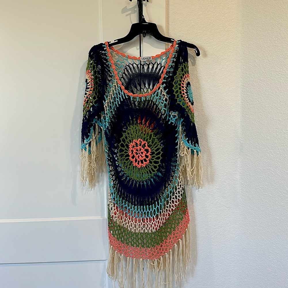 Swim crochet cover up